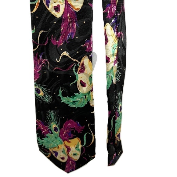 Vintage Steven Harris Handmade Mardi Gras Men's Tie - Picture 1 of 4